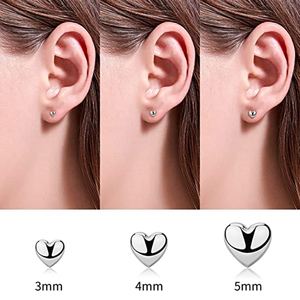 ROXI Juego de 3 Piezas de Aretes de Plata de Ley S925 con Diseño de Corazón Brillante Simple y Elegante de 2/3/4 mm - Product Image 4