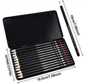 Kit d'art pour étudiants professionnels : 12 crayons hexagonaux pour dessin et croquis, idéal pour artistes - Product Image 2