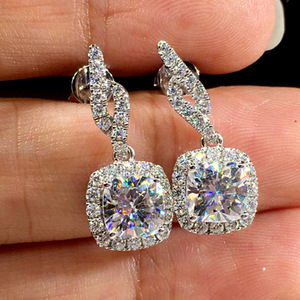Orecchini Pendenti Quadrati con Cristalli Pavé per Donne, Eleganti Accessori Moda per Uso Quotidiano e Feste - Product Image 1