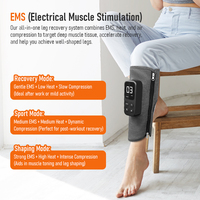 Masseur de jambes à compression par ondes d'air EMS ultime, nouvelle mise à niveau rechargeable par USB 2025, masseur de mollets à compression pour la circulation