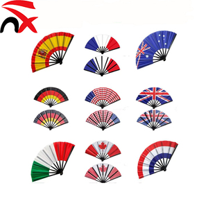 Vente directe d'usine, éventails pliables avec drapeaux Allemagne, Canada, Amérique, éventail portable en plastique pour les matchs de football - Product Image 1