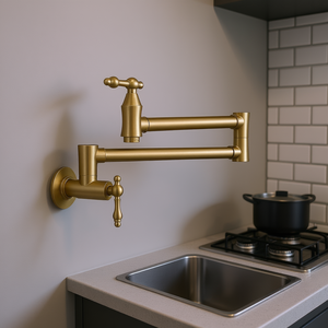 Grifo de Cocina Plegable para Montar en la Pared, de Aleación de Zinc, para Espacios Pequeños, Operación Manual - Product Image 2