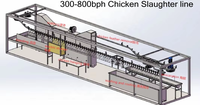 MINGSHUN Équipement essentiel pour l'élevage de poulets, nouveau type de machine à plumer les poulets 300-500bph, équipement d'abattage de volailles