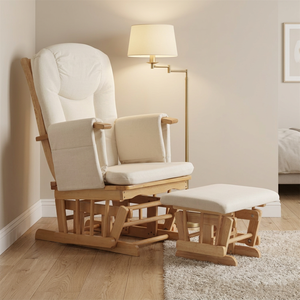 Serenity Modern Design Eco-friendly Modular Rocking Wood Glider Chair <b>Nursing</b> Maternity Chair Footstool Home Office Living Room - Product Image 1