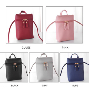 थोक नई मिनी एकल कंधे बैग मीठा महिलाओं डबल जिपर पु चमड़े शून्य पर्स - Product Image 5