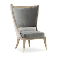 Fauteuil à bascule moderne de luxe à dossier haut, en velours capitonné, avec panneau en acier inoxydable, pour salon et maison