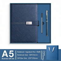 Coffret Cadeau Carnet en Cuir PU Premium avec Logo Personnalisé Doré en Relief, Couverture Rigide pour Cadeau d'Affaires d'Entreprise et de Direction
