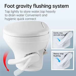 ห้องน้ำเคลื่อนที่แบบพลาสติกพร้อมระบบกดเท้าสำหรับตั้งแคมป์และรถบ้าน SEAFLO Toilet - Product Image 3
