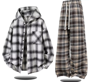 Completo da Uomo <span class=keywords><strong>NASA</strong></span> Plus Size Vintage con Cappuccio, Stampa Leopardata, in Nylon, <span class=keywords><strong>Maglia</strong></span> a Maniche Lunghe e Pantaloni Sportivi Casual, Set Due Pezzi per Autunno - Product Image 2