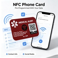 Carte téléphonique NFC personnalisée, étiquette NFC programmable sur métal