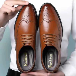 Chaussures Richelieu en cuir pour homme, grande taille, style britannique, pour l'été, perforées, design ajouré, pour tenue d'affaires formelle - Product Image 1