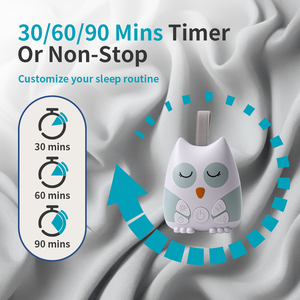Machine à <span class=keywords><strong>bruit</strong></span> blanc Smart Owl avec détecteur de pleurs de bébé, apaisant, rechargeable, entraîneur de sommeil, veilleuse, aide au sommeil portable pour bébé - Product Image 6