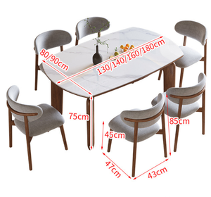 Elegante Tavolo <span class=keywords><strong>da</strong></span> <span class=keywords><strong>Pranzo</strong></span> Ovale Allungabile <span class=keywords><strong>per</strong></span> 6 Persone con Superficie in Marmo e Sedie, Arredamento <span class=keywords><strong>per</strong></span> Soggiorno - Product Image 6