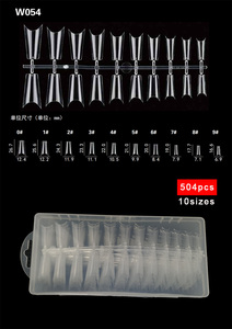 Meilleures ventes : 504 capsules d'<span class=keywords><strong>ongles</strong></span> artificiels transparentes en acrylique, forme cercueil, à couverture complète, pour extension, avec logo personnalisé, vente en gros - Product Image 2