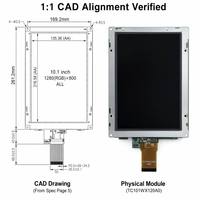 Modul LCD IPS BOE 10.1 Inci untuk Interkom Pintar Luar Ruangan, 800x1280 600nits MIPI 42 PIN Layar Sentuh Kapasitif, Tahan Suhu Luas