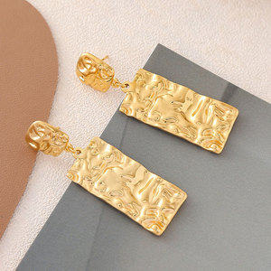 Custom Waterproof Elegant 316L Stainless Steel 14k 18k <b>Gold</b> Plated <b>Dangle</b> <b>Earrings</b> Fashion <b>Earring</b> Nuggets <b>Earrings</b> for Women - Product Image 3