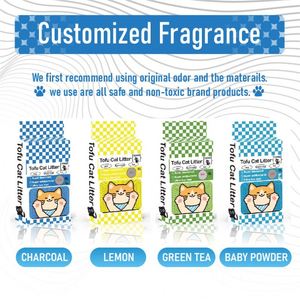 Litière pour chat au tofu - Écologique et biodégradable, agglomération rapide, sans poussière, contrôle des odeurs, jetable aux toilettes, 2,8 kg - Product Image 6