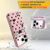Étui de téléphone en cuir PU à motif de points abstraits pour iPhone 17 Pro, coque de protection épaissie résistante à l'usure avec pare-chocs pour objectif