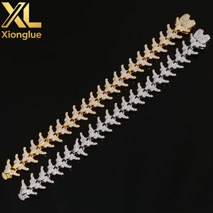 Premium Promo Drop Hypebeast Authentic Heavy Stamping Iced Out Micro Pave Crystal Inlaid <b>Bracelet</b> - Product Image 4