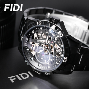 Reloj Mecánico Automático FIDI para Hombre, Esfera Esqueleto, Resistente al Agua, Correa de Acero Inoxidable, Reloj de Pulsera Deportivo de Lujo - Product Image 4