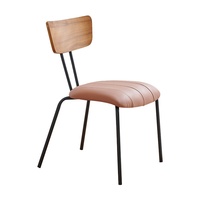 Chaises de salle à manger en bois massif, style industriel minimaliste moderne, sur mesure, luxe léger, revêtement en cuir - Utilisation à domicile/au restaurant