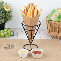 OOLIMA Nouveau design Cône en papier pour frites Emballage de frites avec tasse à sauce