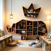 Étagère créative en forme de rhinocéros Chiquitos, étagère en forme d'animal, à placer près du canapé du salon, étagère de coin lecture pour la chambre des enfants