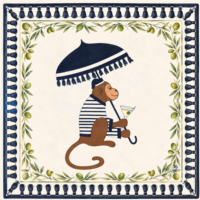 Alas Mahjong Dekoratif Miss Cowgirl Motif Hydrangea Bahan Neoprena 1 Buah Alas Mahjong Amerika
