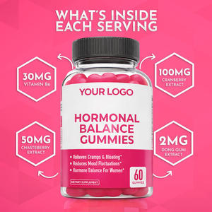 Gomitas Veganas Orgánicas Certificadas Halal para el Apoyo Hormonal Natural en Mujeres y Adultas, Calma Emocional, Equilibrio Hormonal, Extracto de Arándano - Product Image 3