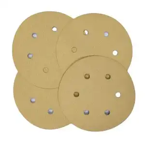Wholesales Sanding Disc 6 Inch Yellow Aluminum Oxide Abrasive Sandpaper Sanding Disc With Holes