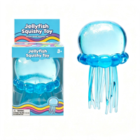 Jouet anti-stress souple en TPR transparent scintillant en forme de méduse, à presser, pour adolescents et adultes, idéal pour les fêtes et les farces