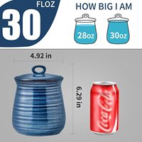 Bocaux de conservation alimentaire modernes en céramique 30 oz, contenants à collation avec couvercle rabattable, portables, anti-poussière, pour la préservation de la fraîcheur, pour comptoir de cuisine