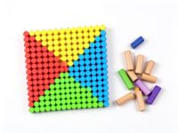 Balok Bangunan Kayu Magnetik Ukuran Jari untuk TK, Balok Beech 100 Pcs, Mainan STEM untuk Anak-anak, Pembelajaran di Kelas Prasekolah