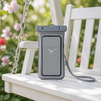 Étui de téléphone étanche flottant personnalisé IPX8 avec fermeture à clip et fenêtre pour appareil photo, sac étanche bleu clair pour la natation, la randonnée et les voyages