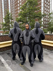 Herensportpak met patchwork windbreaker, ritsjack en shorts - Product Image 2