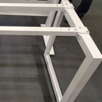 BERSON-mesas de lectura para ordenador de oficina, patas de mesa de acero baratas, Cara de cara, 4 asientos con marco de caja de alambre