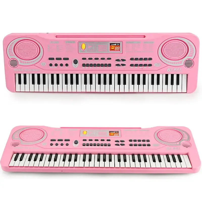 RTS multifunción niños aprendizaje música juguete 61 teclas Piano teclado instrumento micrófono órgano electrónico instrumento Musical