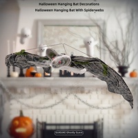 Nouveauté Halloween : Pendentif araignée en résine en forme de chauve-souris avec détails d'araignée, accessoires effrayants pour usage intérieur