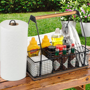 <span class=keywords><strong>Caddy</strong></span> portátil para parrilla de barbacoa para acampar con soporte para toallas de papel, almacenamiento de utensilios de Metal para exteriores, <span class=keywords><strong>Caddy</strong></span> para parrilla de <span class=keywords><strong>Picnic</strong></span> que ahorra espacio - Product Image 6