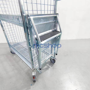 वेयरहाउस वर्कशॉप सुपरमार्केट सामग्री के साथ तार की टोकरी के साथ तार की टोकरी के साथ ट्रॉली को उठाया गया - Product Image 4