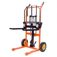 Chariot élévateur manuel hydraulique compact pour entrepôt, plateforme de levage légère avec fourches de 900 mm et levée de 1200 mm pour la manutention d'outils