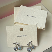 Cartes à Bijoux Personnalisées en Papier Vanille de Haute Qualité, LOGO Personnalisable, 8*8 CM, Crème-Jaune, pour Boucles d'Oreilles