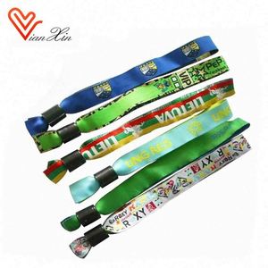 Bracelets en tissu jacquard imprimé avec un message tissé, élastiques - Product Image 5