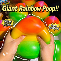 Jouet Squishy Géant Arc-en-ciel en forme de Crotte, Doux, à Rebond Lent, Sensoriel, Anti-stress, Cadeau Nouveauté, Jouet de Bureau pour Enfants et Adultes