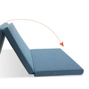 现代卧室家具单金属床折叠沙发床椅子床带软三折床垫