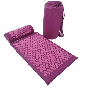 Nieuwe Eco Natuurlijke Groothandel Plastic Spikes Linnen Acupressuurmat en Kussenset Met Tas - Product Image 6