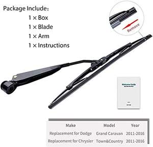 Ykktion — lames d'essuie-glace arrière pour voiture, 2008 — 2019 OEM, adapté pour <span class=keywords><strong>Dodge</strong></span> <span class=keywords><strong>Grand</strong></span> caravane, <span class=keywords><strong>Dodge</strong></span> 68102356AA - Product Image 4