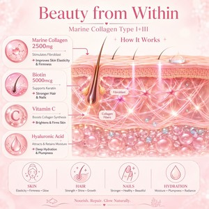 OEM ODM Marine <strong>Collagen</strong> Peptide Beauty Gummies Bulk Custom Private Label Anti Aging Skin Hair Nails Vegan HALAL Kosher Certified - Product Image 2