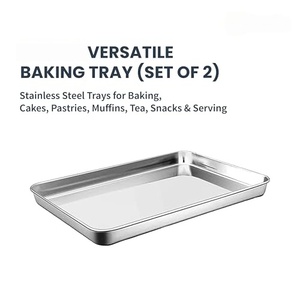 Plateau de cuisson rectangulaire en aluminium commercial pour pizza, pain, gâteau et pâtisserie, pour la cuisson au four de boulangerie professionnelle - Product Image 2