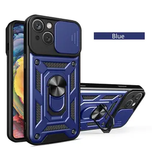 슬라이딩 카메라 커버가있는 iPhone 15 pro max 케이스 용 렌즈 슬라이드 군사 등급 코너 드롭 방지 보호 휴대 전화 케이스